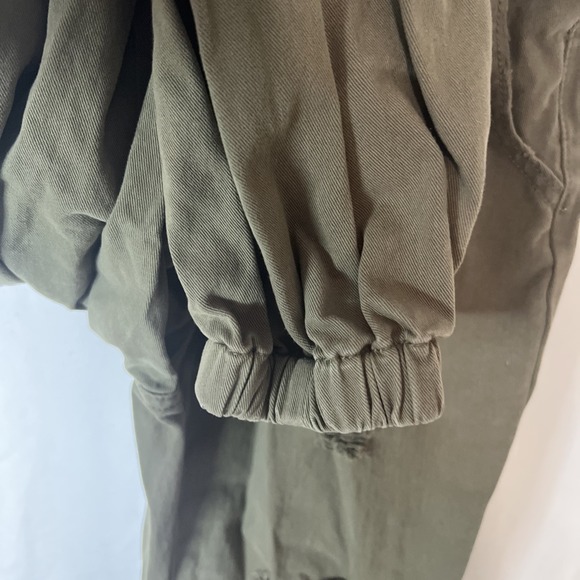 Kittenish  Olive Green Distressed Jogger Overalls Women size Medium - Picture 4 of 12